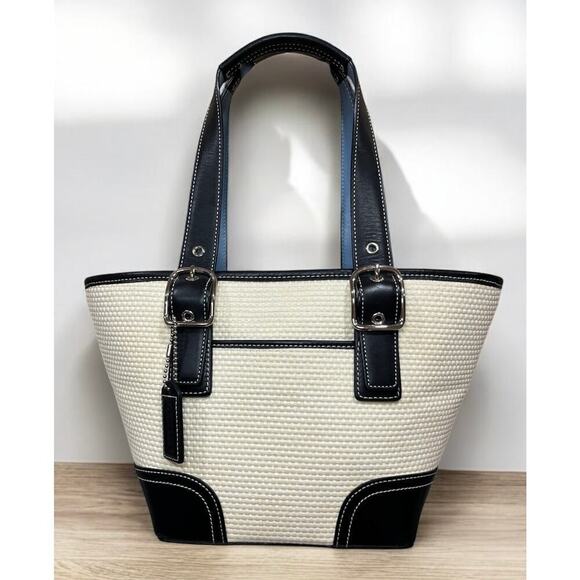 Vintage Coach 4467 Woven Straw Mini Tote Bag - Picture 1 of 13